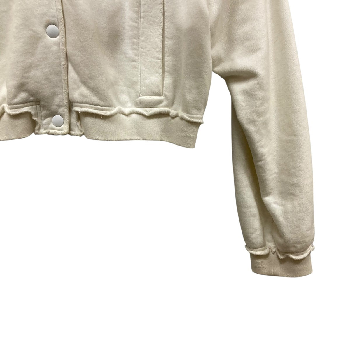 MIU MIU ダメージ加工クロップドロゴコットンジャケットMJL929 古着・中古-4枚目のアイテム画像