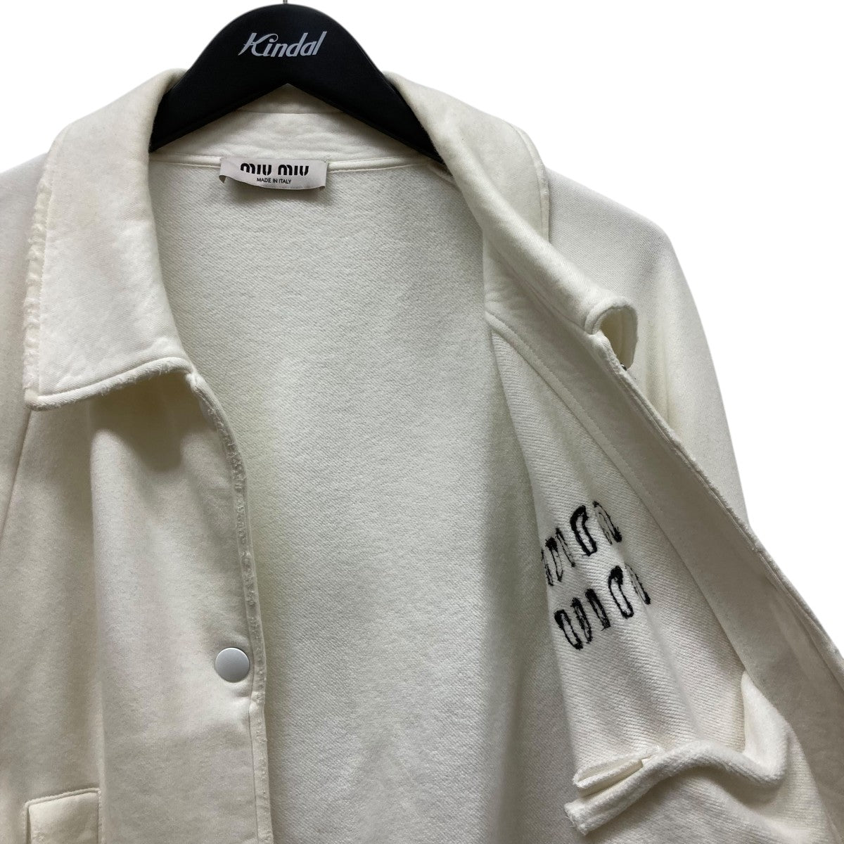 MIU MIU ダメージ加工クロップドロゴコットンジャケットMJL929 古着・中古-5枚目のアイテム画像