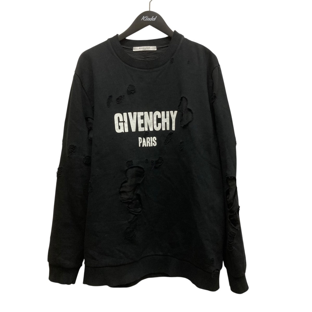 GIVENCHY 16SSダメージ加工ロゴプリントスウェットトレーナー16S 7359 653 古着・中古-1枚目のアイテム画像