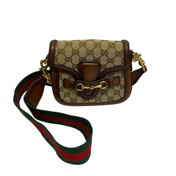 GUCCI グッチ GGキャンバス ショルダーバッグ ブラウン レディース GUCCI】グッチ『ウェブ GGキャンバス ショルダーバッグ』383848