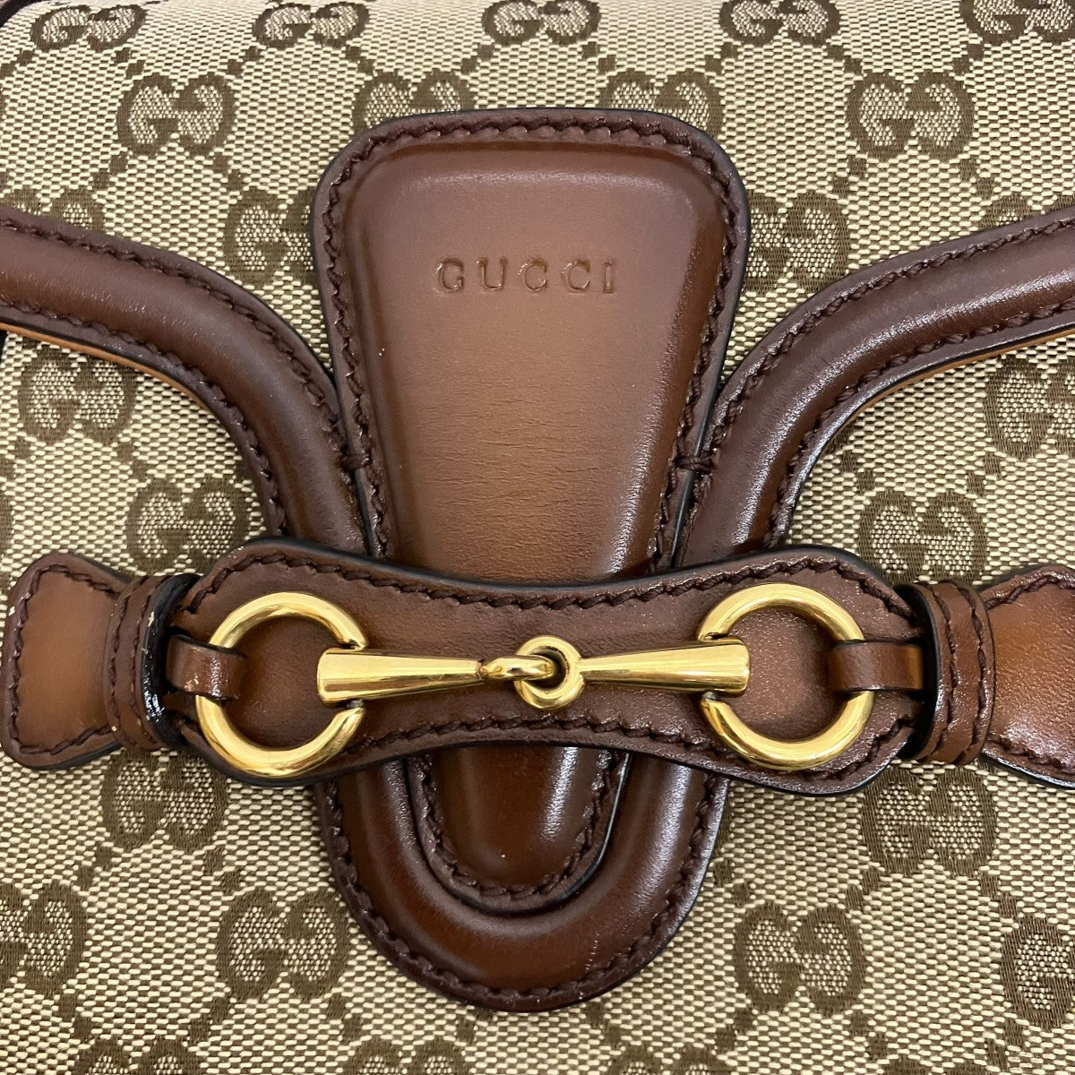 GUCCI グッチ GGキャンバス ショルダーバッグ ブラウン レディース GUCCI】グッチ『ウェブ GGキャンバス ショルダーバッグ』383848