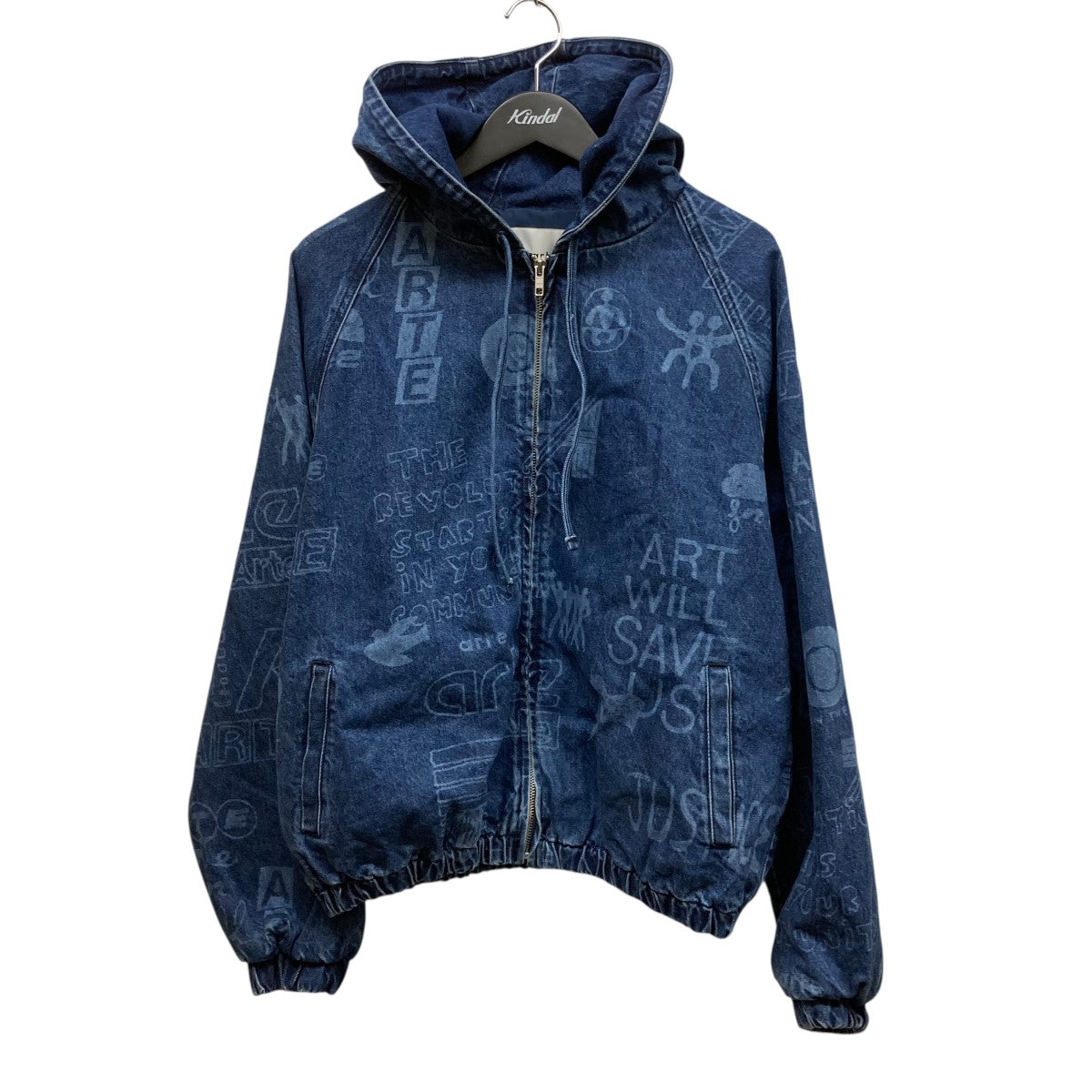 Arte Antwerp Art Saves Jacket総柄デニムジップアップパーカー 古着・中古-1枚目のアイテム画像
