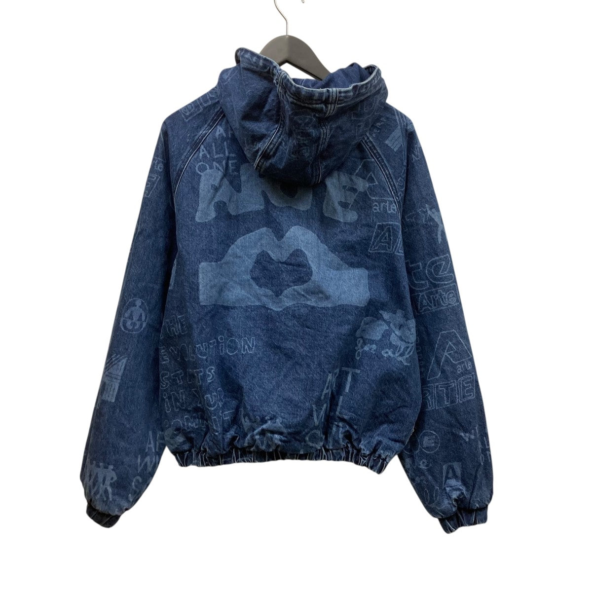 Arte Antwerp Art Saves Jacket総柄デニムジップアップパーカー 古着・中古-2枚目のアイテム画像