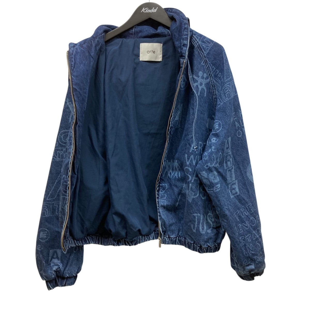 Arte Antwerp Art Saves Jacket総柄デニムジップアップパーカー 古着・中古-3枚目のアイテム画像