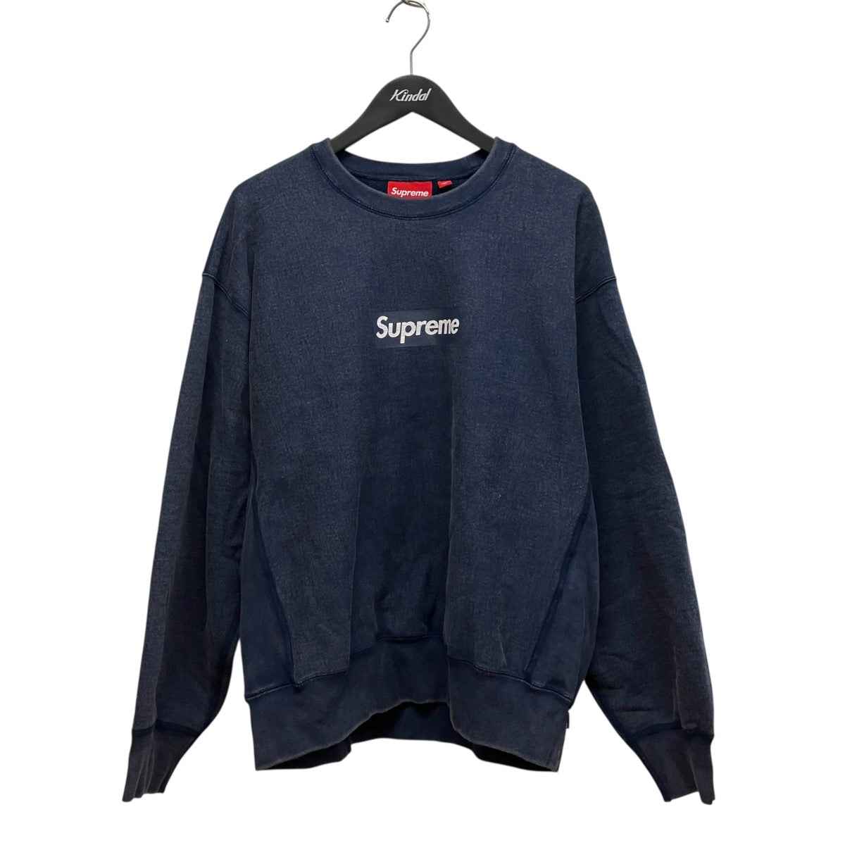 25SSWashed Box Logo Crewneckウォッシュ加工クルーネックプリントスウェット