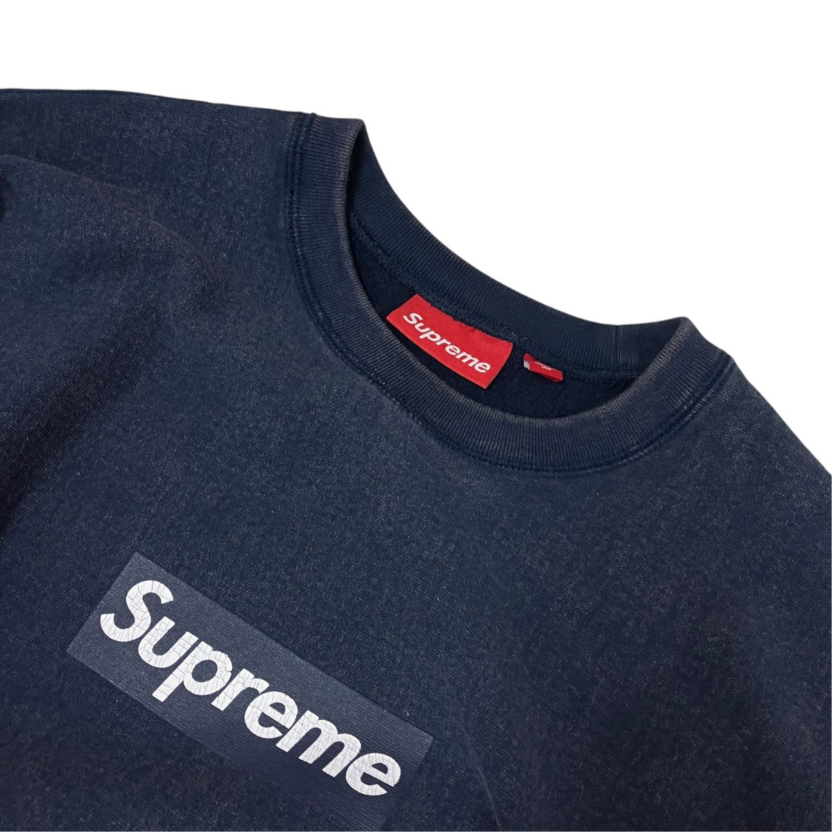 25SSWashed Box Logo Crewneckウォッシュ加工クルーネックプリントスウェット