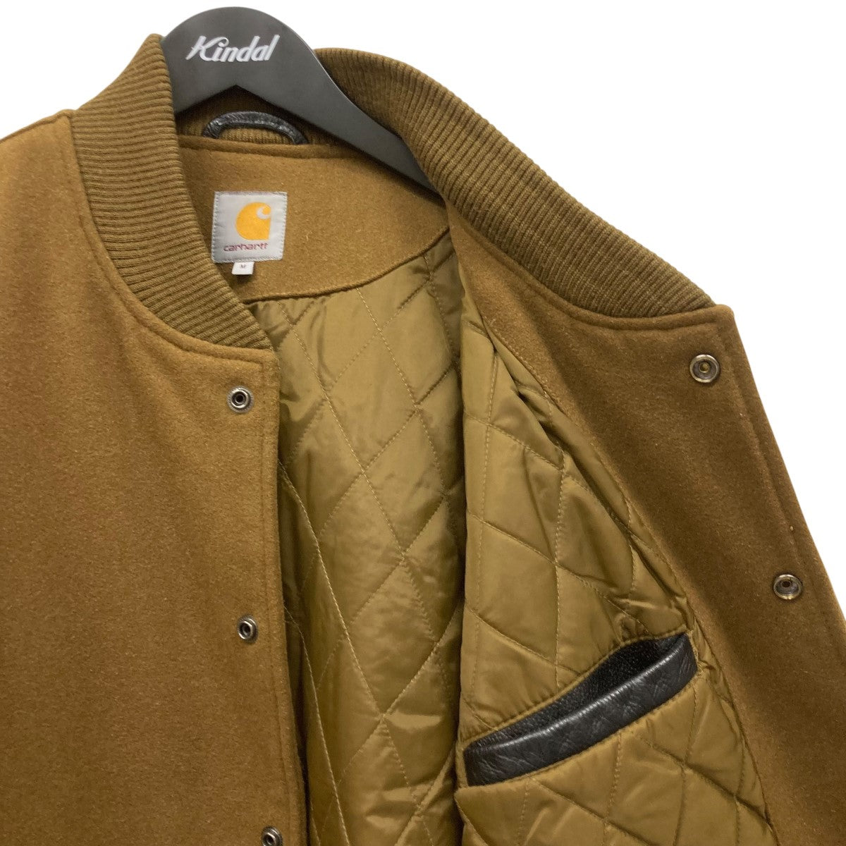 CarHartt(カーハート) レザースリーブスタジャン ブラウン×ブラック