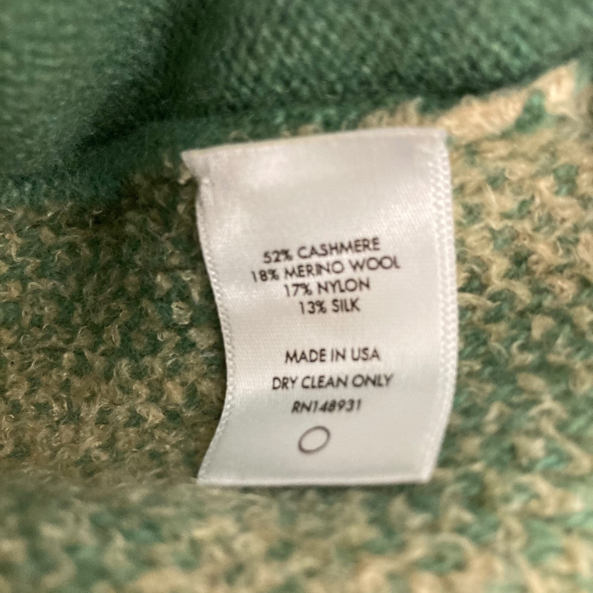 CARDINAL CHECKER CARDIGANチェッカー柄バック刺しゅうカシミヤシルクカーディガン