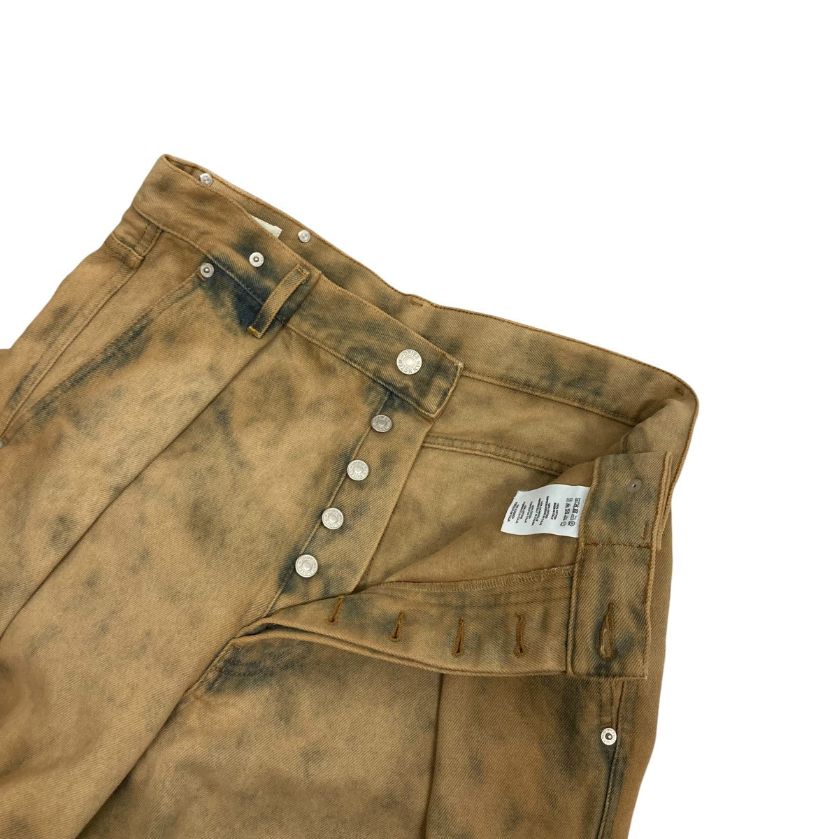 ウォッシュ加工オーバーダイデニムパンツ