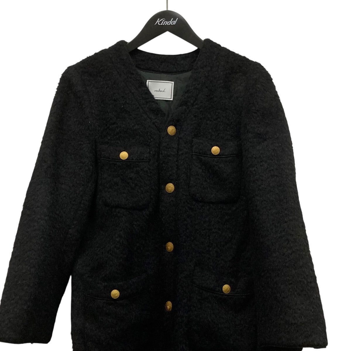ノーカラーシャギーコートW22AW-03