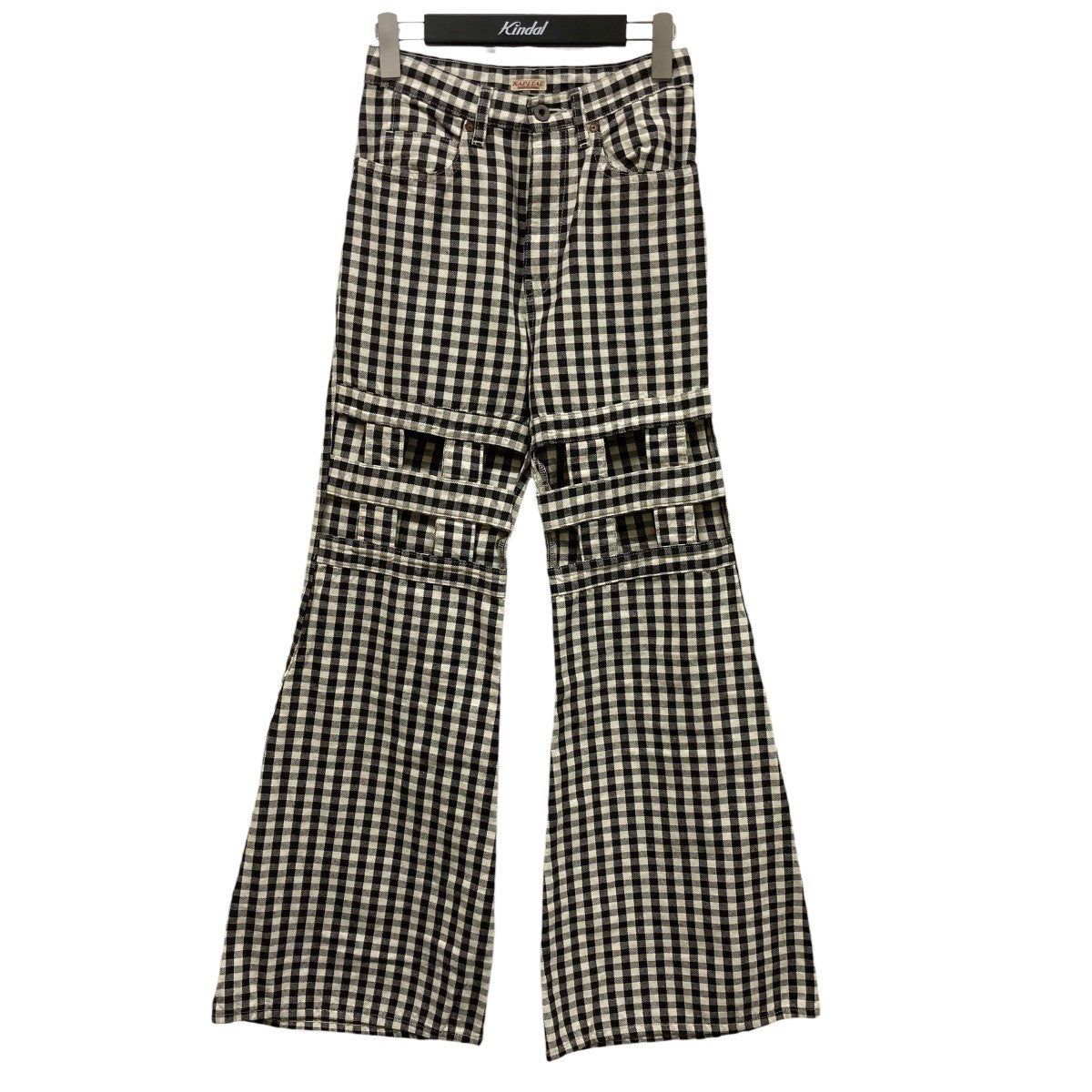KAPITAL Canvas Gingham Check 5P Wind Pen Flare Pantsギンガムチェック5PパンツK2204LP076 古着・中古-1枚目のアイテム画像