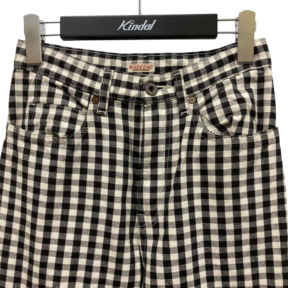 KAPITAL Canvas Gingham Check 5P Wind Pen Flare Pantsギンガムチェック5PパンツK2204LP076 古着・中古-3枚目のアイテム画像