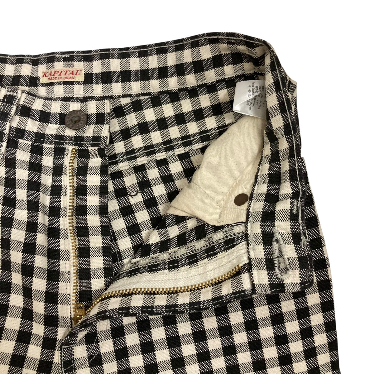 KAPITAL Canvas Gingham Check 5P Wind Pen Flare Pantsギンガムチェック5PパンツK2204LP076 古着・中古-5枚目のアイテム画像