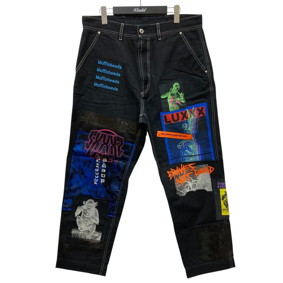 プリントデニムパンツ