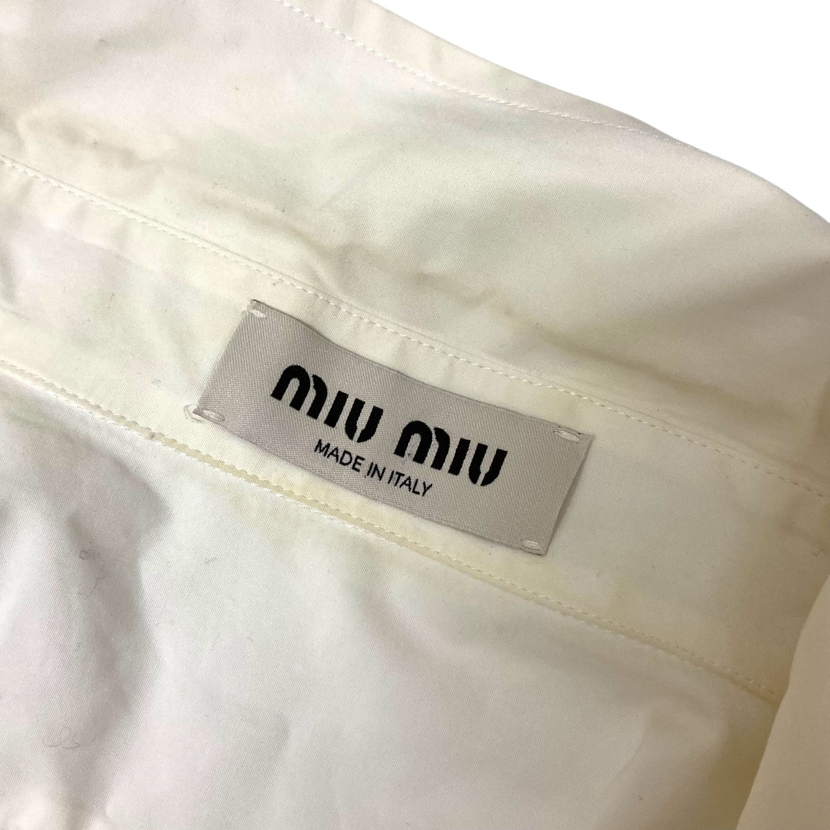MIU MIU ロゴ刺しゅう裾カットオフポプリンシャツ 古着・中古-6枚目のアイテム画像