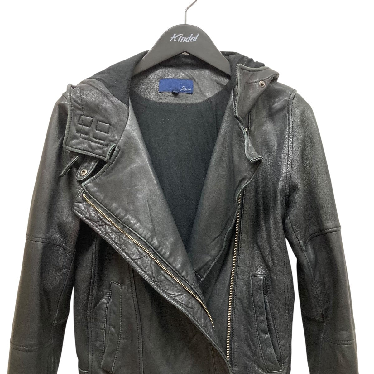 AVIREX フーデットレザージャケット6261018 古着・中古-3枚目のアイテム画像