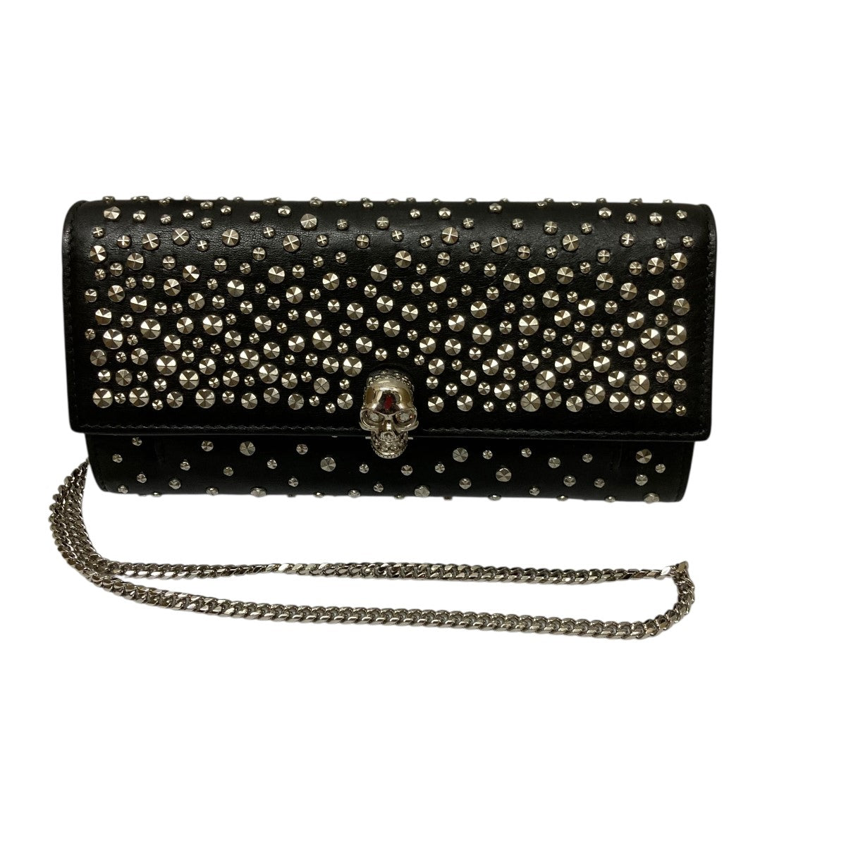 ALEXANDER McQUEEN スカルスタッズチェーンウォレット 古着・中古-1枚目のアイテム画像