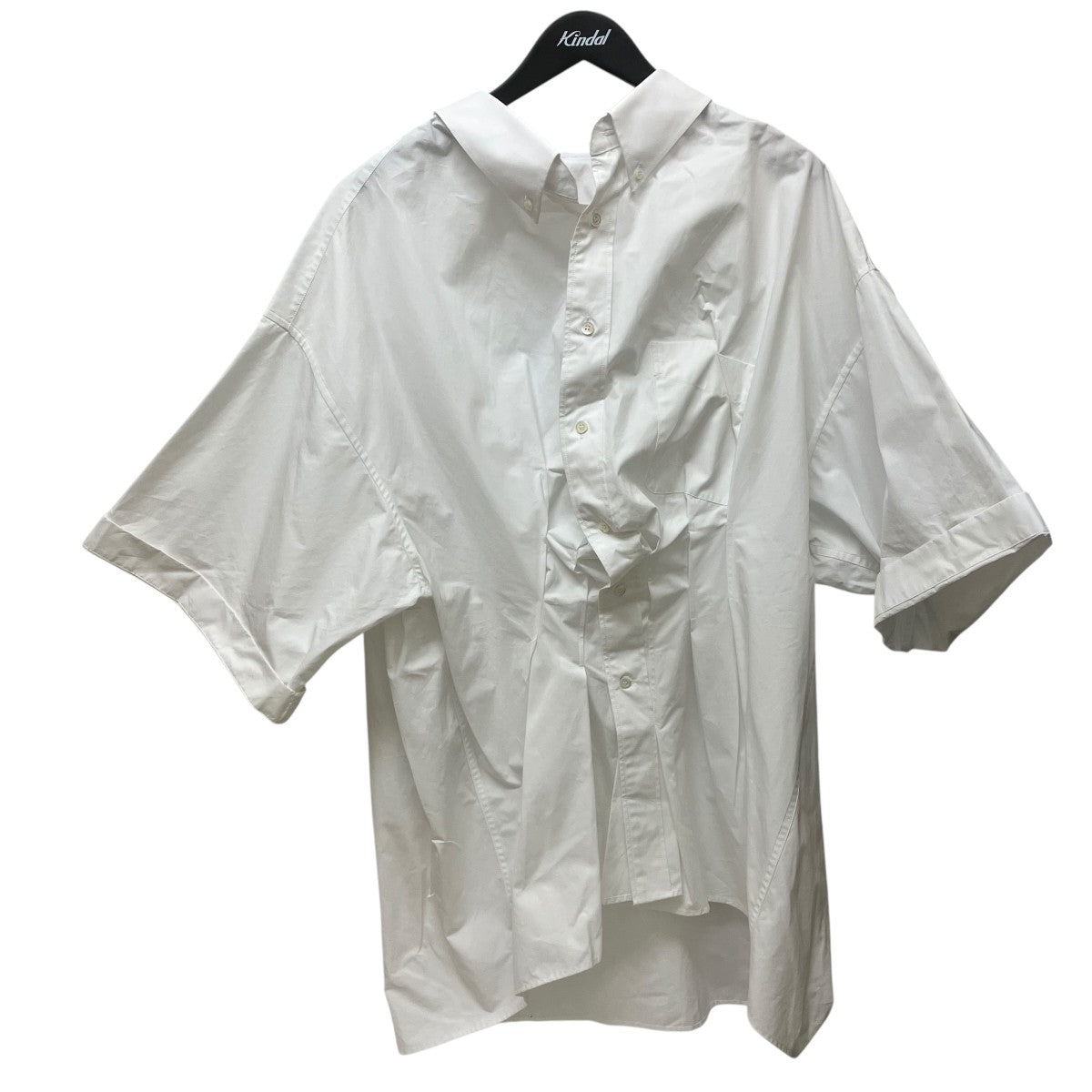 Maison Margiela ギャザーコットンハーフスリーブシャツS29DL0217 M35014 古着・中古-1枚目のアイテム画像
