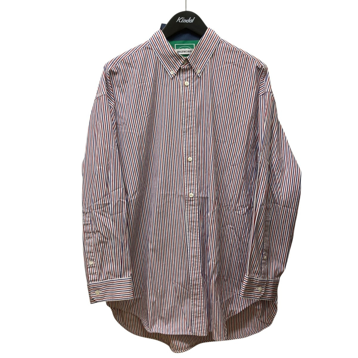 BALENCIAGA Back Patch Stripe Shirtストライプシャツ518068 古着・中古-1枚目のアイテム画像