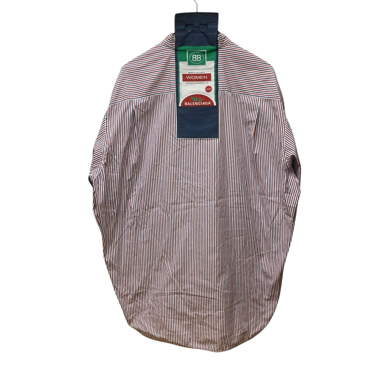 BALENCIAGA Back Patch Stripe Shirtストライプシャツ518068 古着・中古-2枚目のアイテム画像