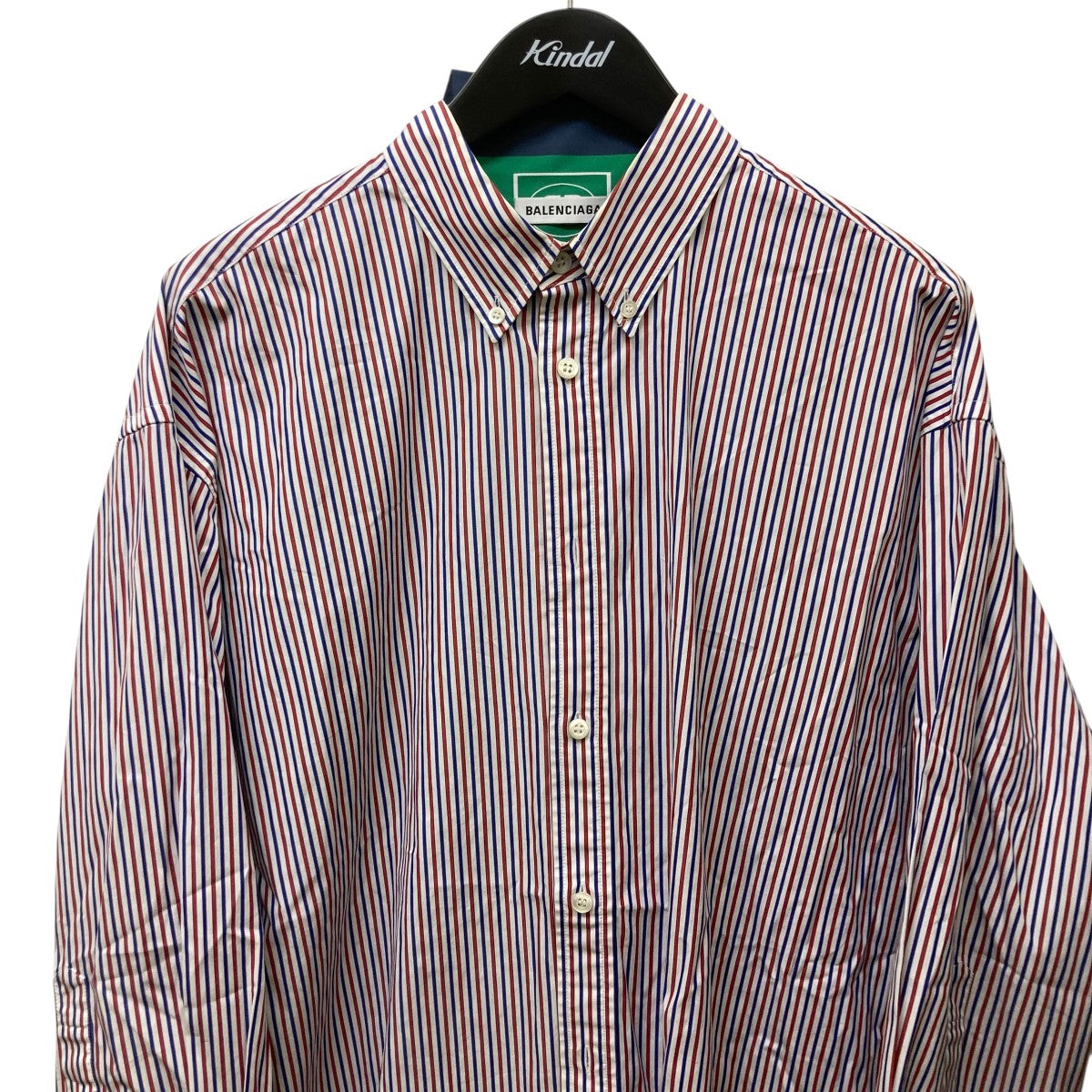 BALENCIAGA Back Patch Stripe Shirtストライプシャツ518068 古着・中古-3枚目のアイテム画像