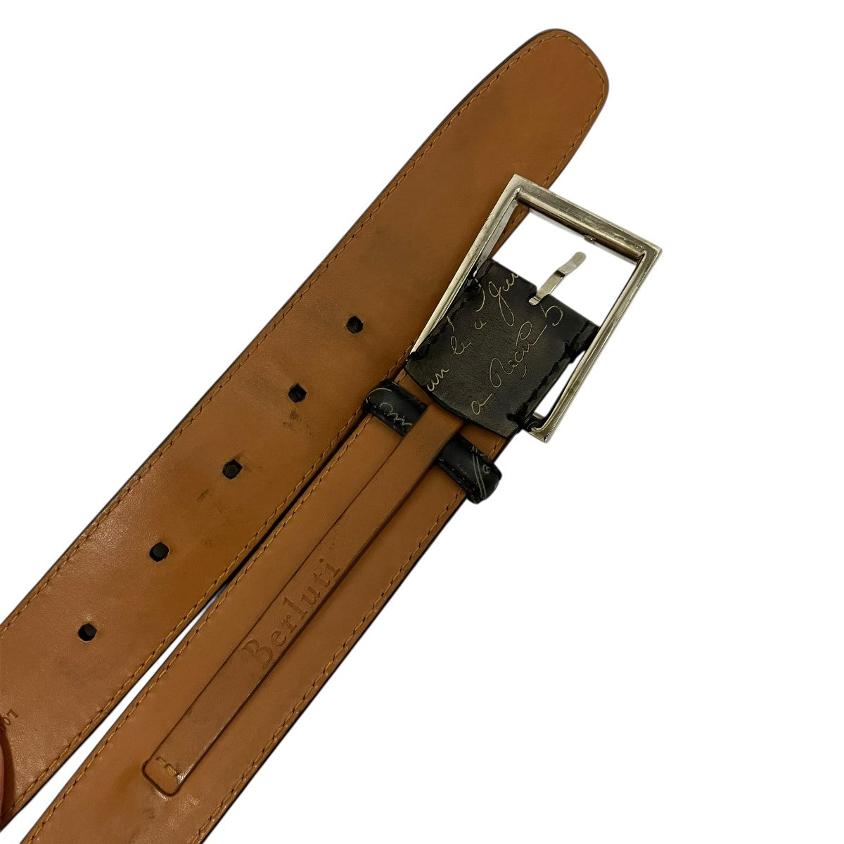 Berluti(ベルルッティ) カリグラフィレザーベルト ブラック サイズ 85