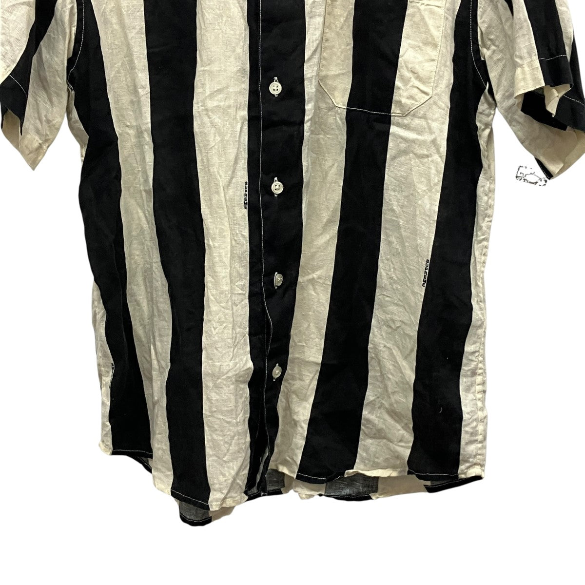 Wide Stripe Shirt半袖リネンストライプシャツ