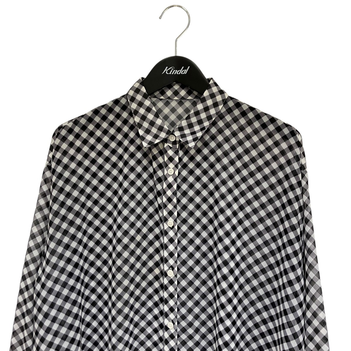 AMERI GINGHAM CHECK SHIRT DRESSギンガムチェックシースルーシャツワンピース01210550730 古着・中古-3枚目のアイテム画像