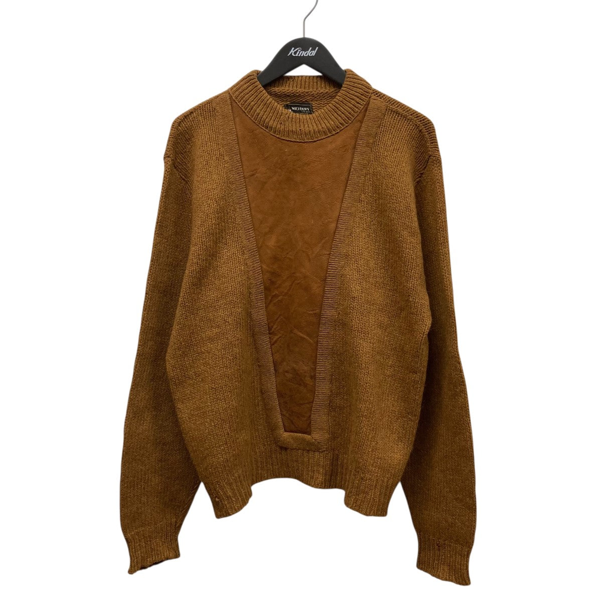 WICKBURY スウェード切り替えニット 古着・中古-1枚目のアイテム画像