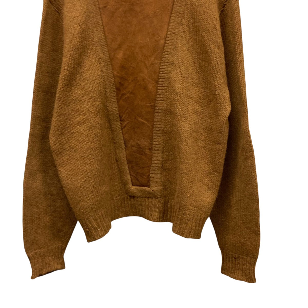 WICKBURY スウェード切り替えニット 古着・中古-4枚目のアイテム画像