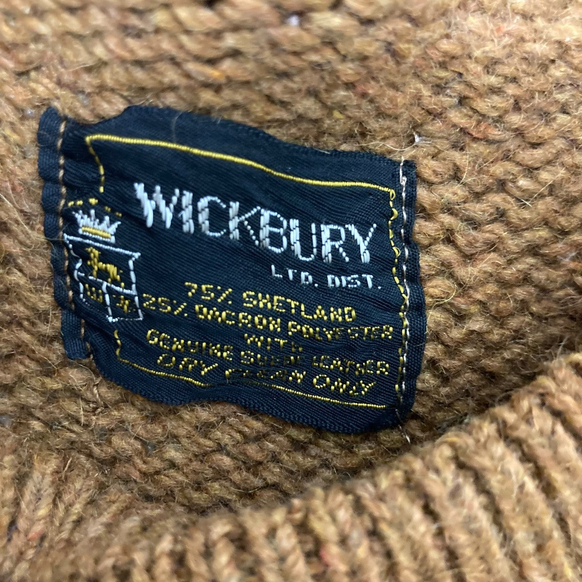 WICKBURY スウェード切り替えニット 古着・中古-5枚目のアイテム画像
