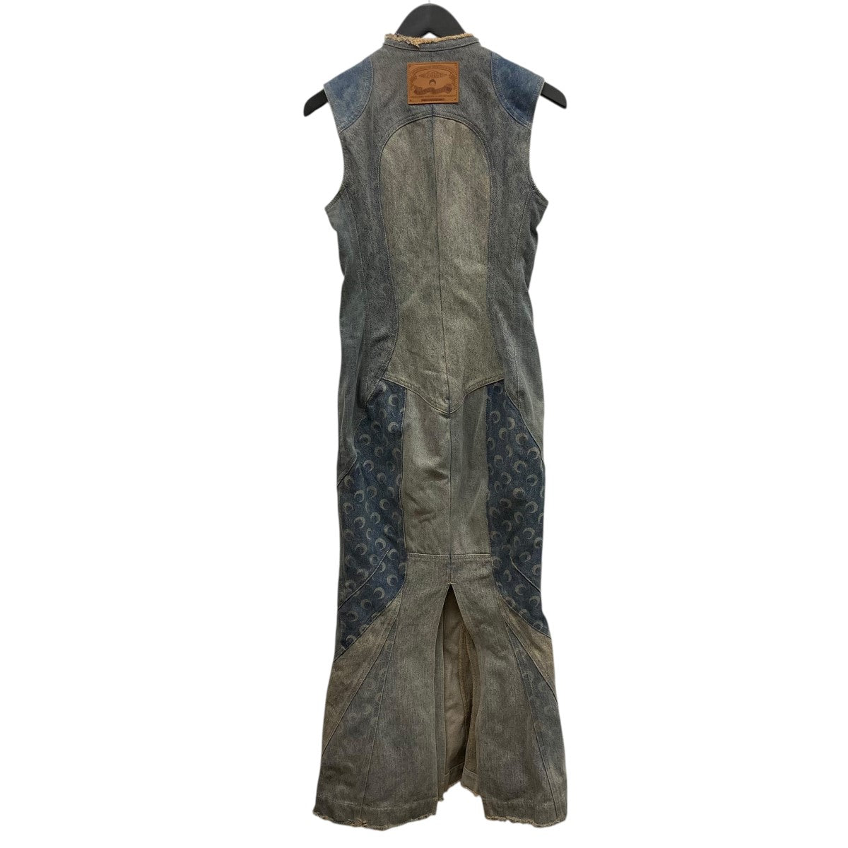 marine serre Regenerated Denim Midi Dressロゴデニムロングワンピース 古着・中古-2枚目のアイテム画像