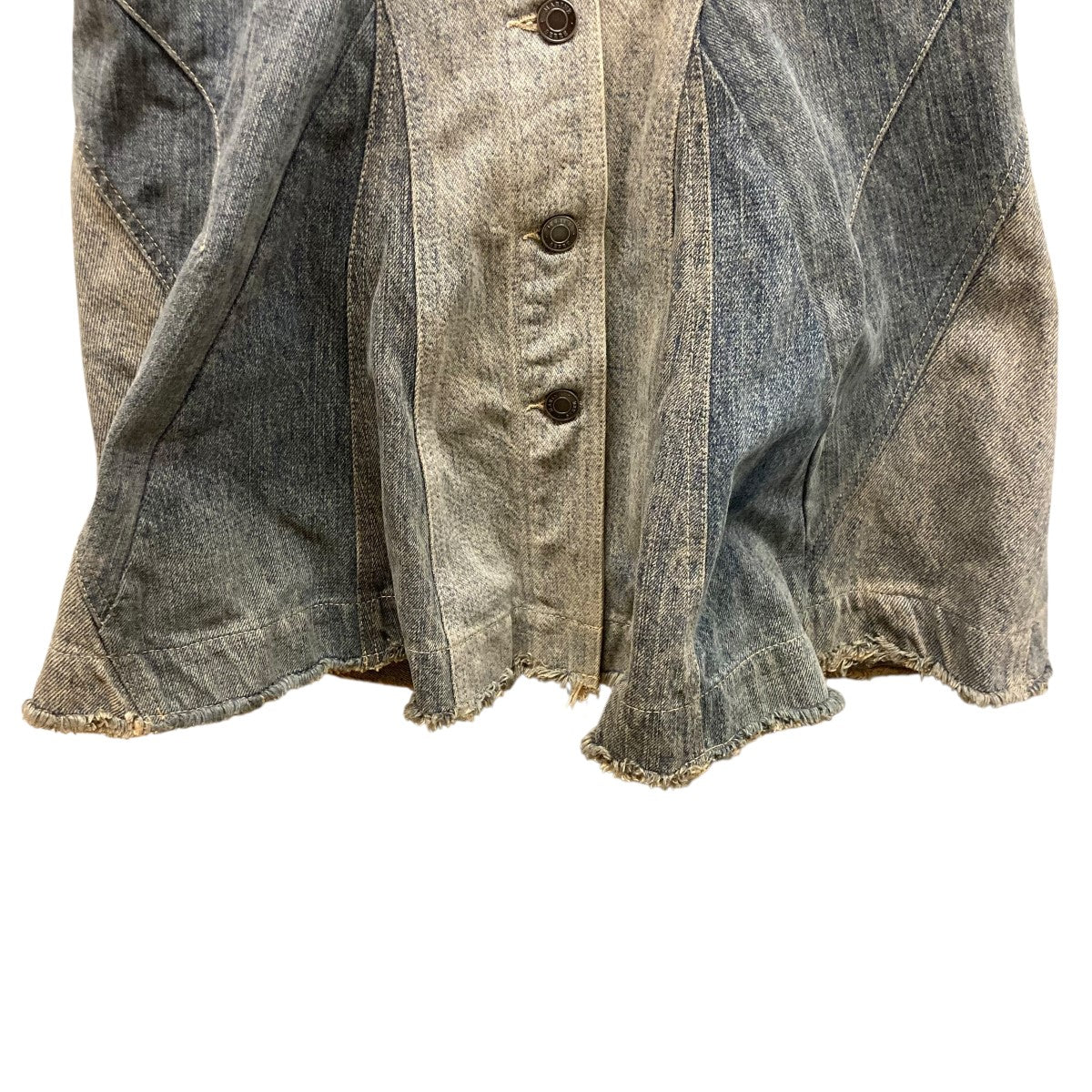 marine serre Regenerated Denim Midi Dressロゴデニムロングワンピース 古着・中古-4枚目のアイテム画像