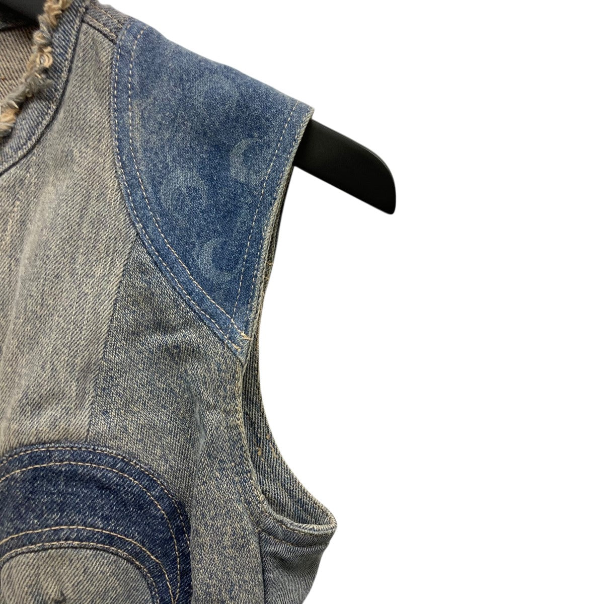 marine serre Regenerated Denim Midi Dressロゴデニムロングワンピース 古着・中古-5枚目のアイテム画像