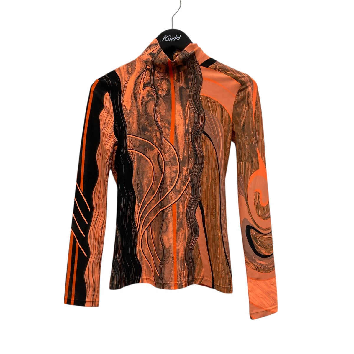 mame kurogouchi Marble Print Jersey TopマーブルプリントハイネックカットソーMM21FW-JS0050R 古着・中古-1枚目のアイテム画像