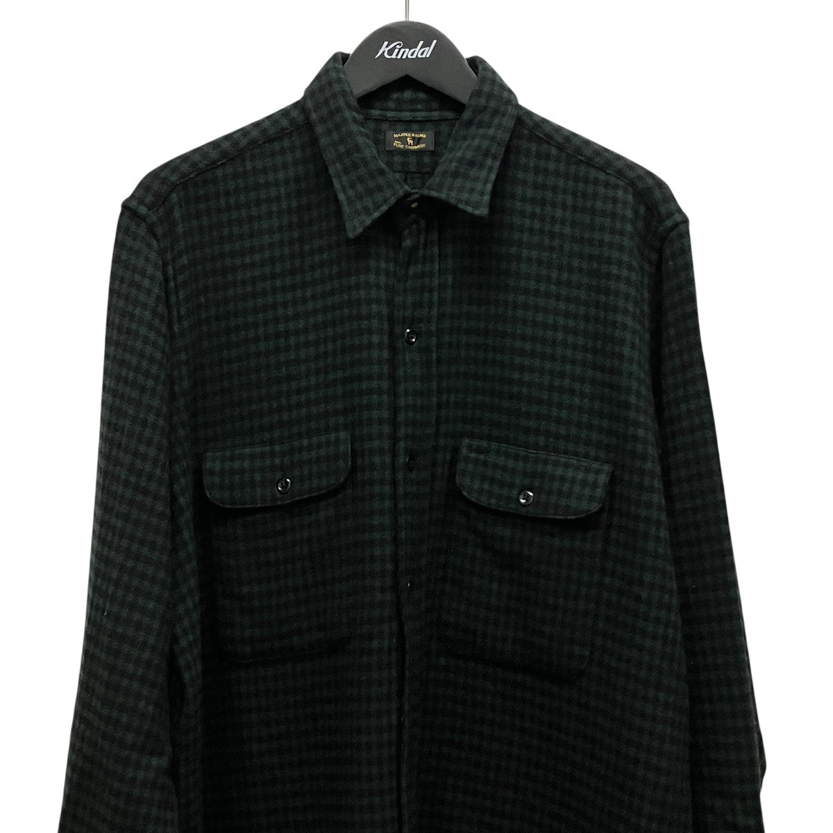 CASHMERE GINGHAM WORK SHIRTカシミヤギンガムチェックシャツMTMU2303-0605B