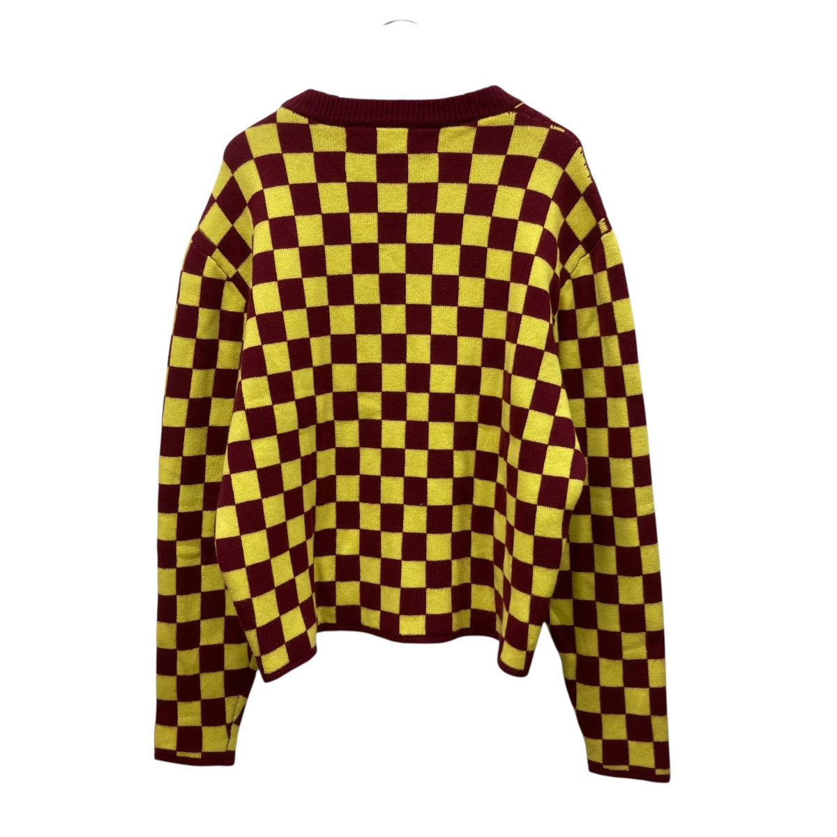 チェッカー柄カシミヤニット