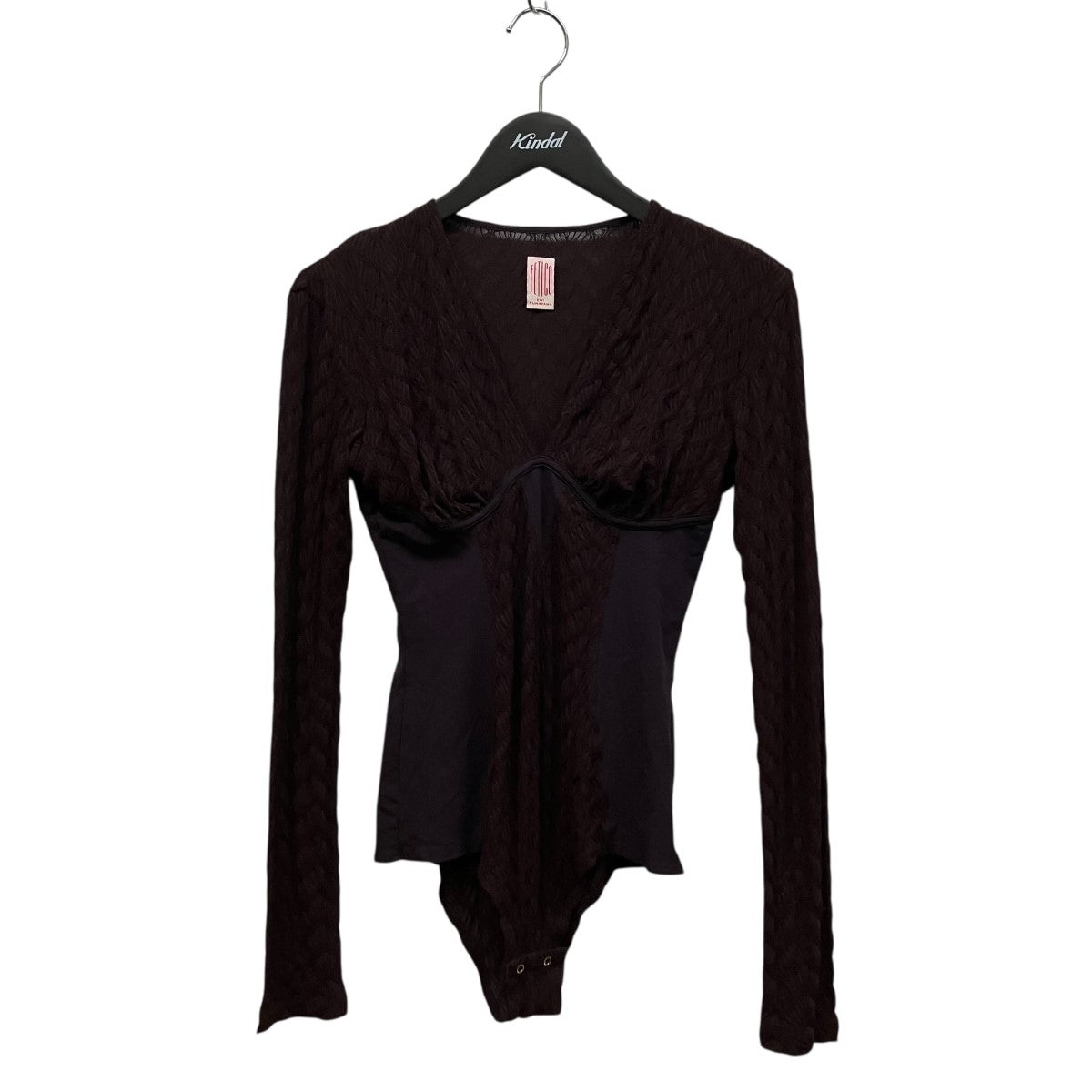 VネックジャガードボディースーツFTC224-0401 JQJERSEYVNECKBODYSUITS