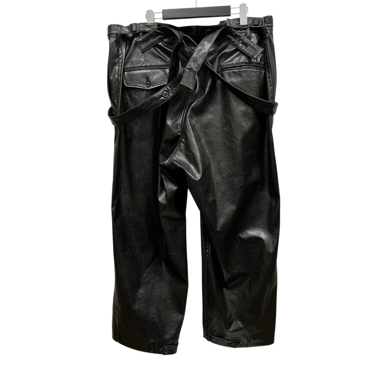 Yohji Yamamoto pour homme フェイクレザーサスペンダーパンツHX-P36-926 古着・中古-4枚目のアイテム画像