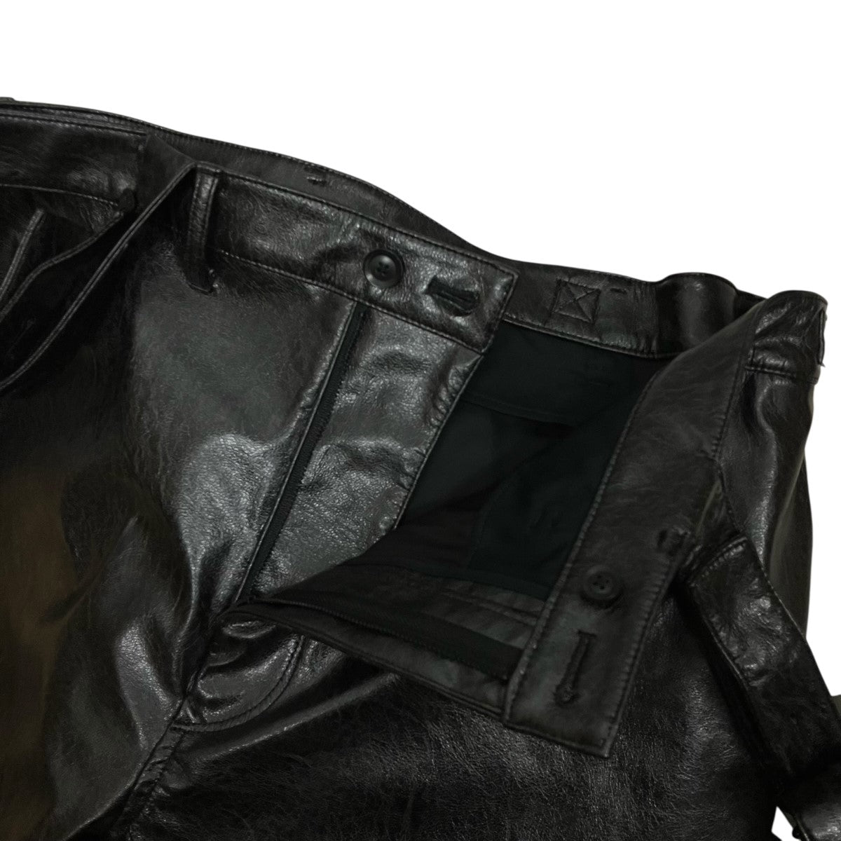 Yohji Yamamoto pour homme フェイクレザーサスペンダーパンツHX-P36-926 古着・中古-5枚目のアイテム画像