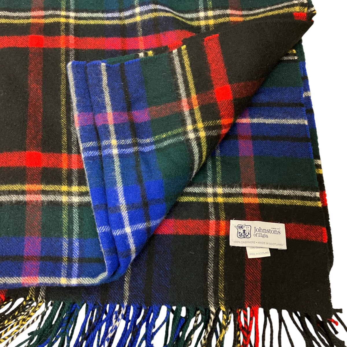 JOHNSTONS OF ELGIN チェック柄カシミヤチェックマフラー 古着・中古-4枚目のアイテム画像