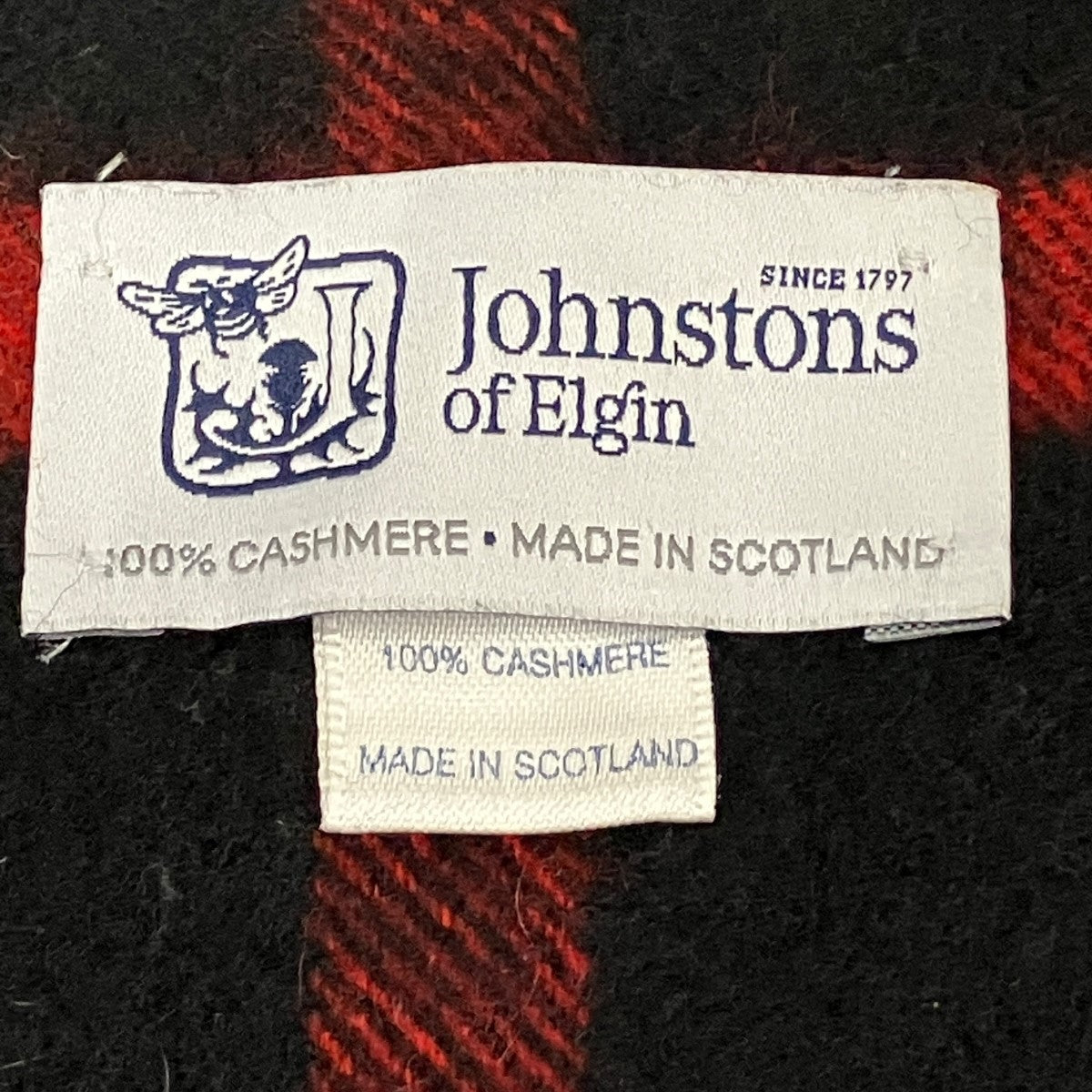 JOHNSTONS OF ELGIN チェック柄カシミヤチェックマフラー 古着・中古-5枚目のアイテム画像