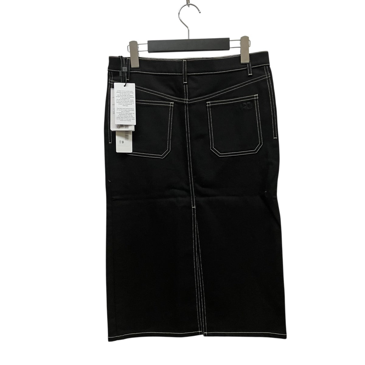 courreges 2-POCKET TOPSTITCHED DENIM MIDI SKIRTステッチデニムロングスカート324DJU183DE0020B044 古着・中古-2枚目のアイテム画像