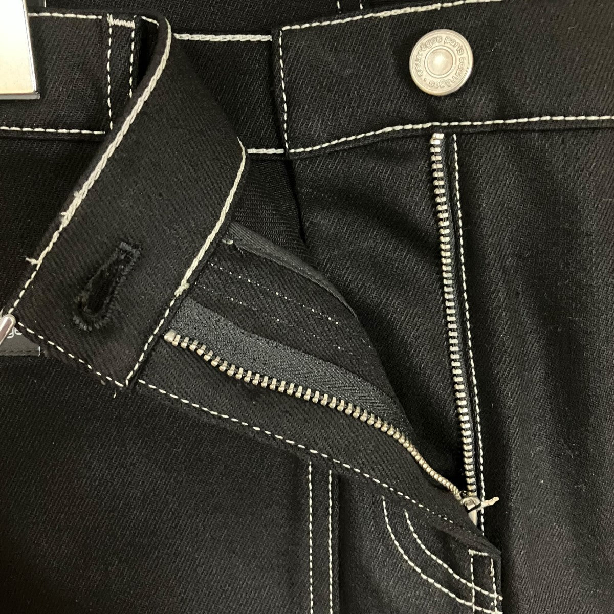 courreges 2-POCKET TOPSTITCHED DENIM MIDI SKIRTステッチデニムロングスカート324DJU183DE0020B044 古着・中古-5枚目のアイテム画像
