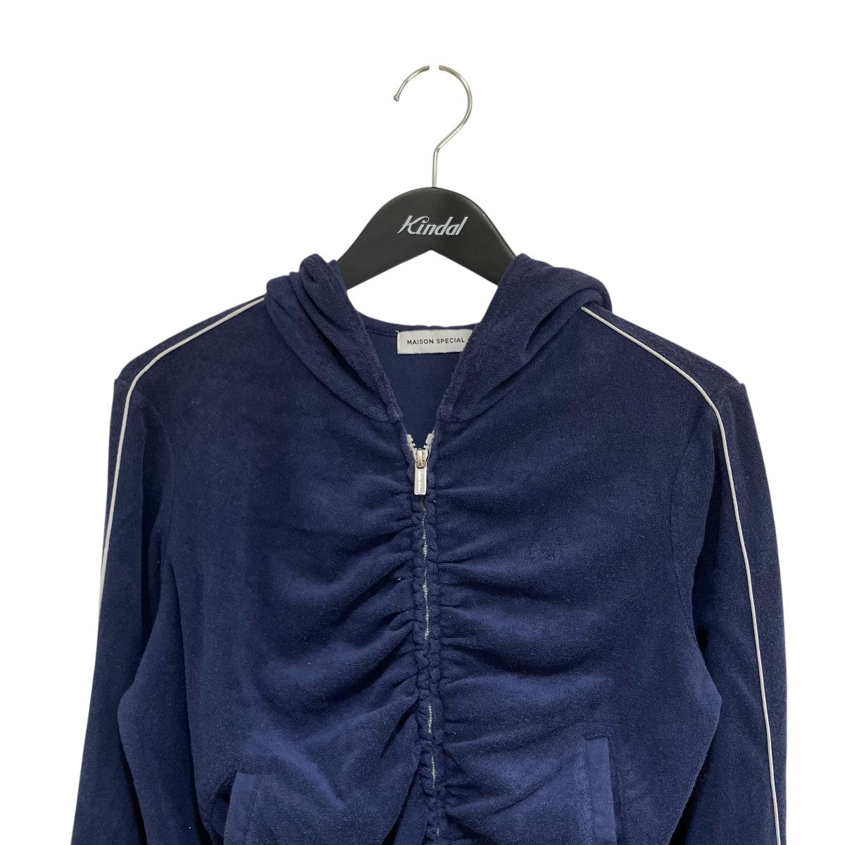 クロップドジップパーカー21251415802 Gather Pile Fabric Short Length Hoodie