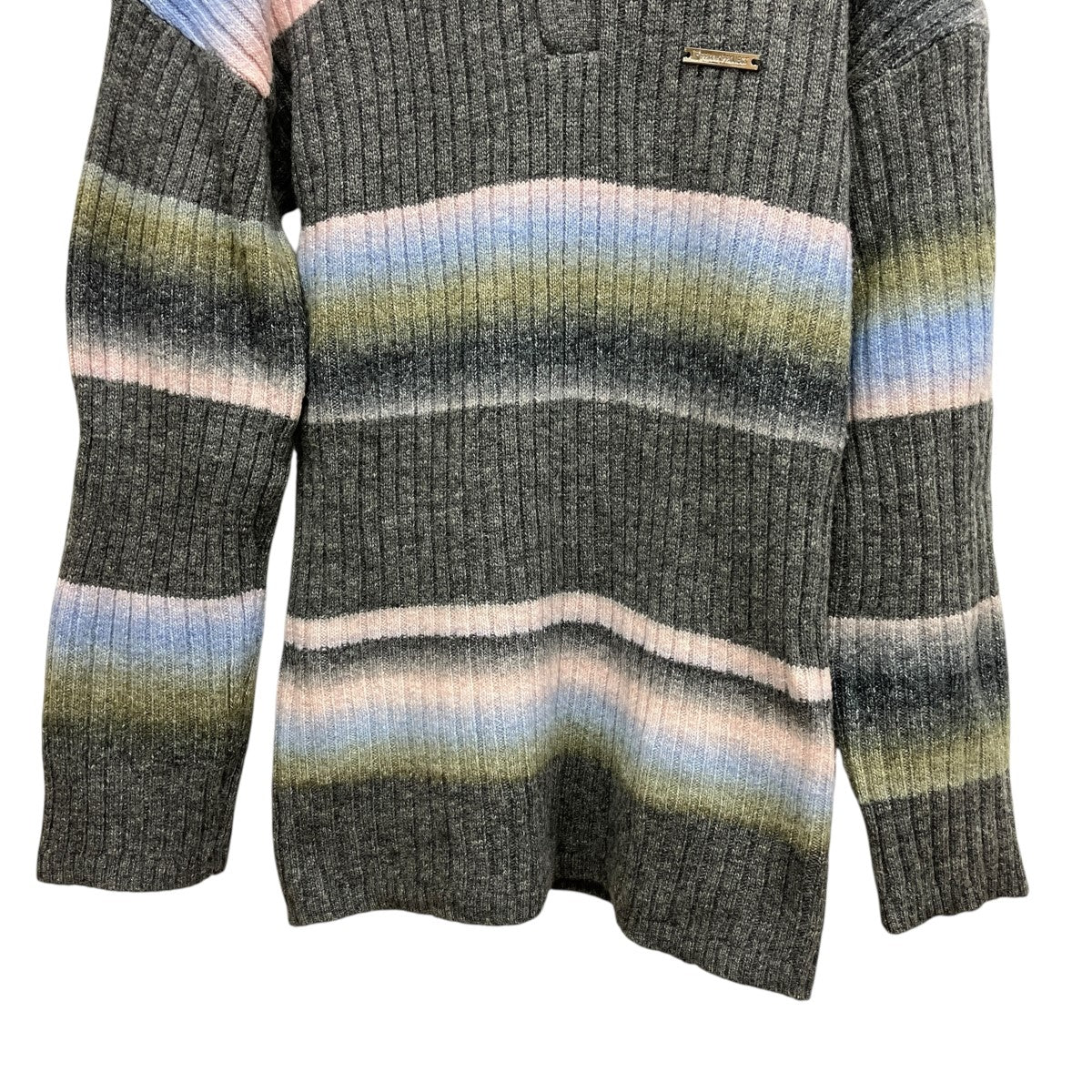 カスリボーダーラガーニット31242365102 Blur Border Rugger Knit