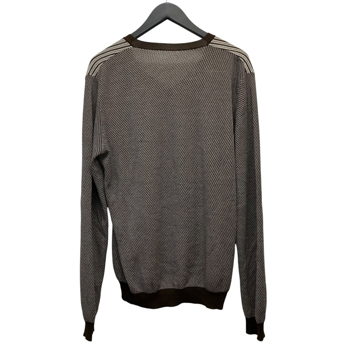 PRADA 15SSgeometric knitシルク混VネックニットUMA333 古着・中古-2枚目のアイテム画像