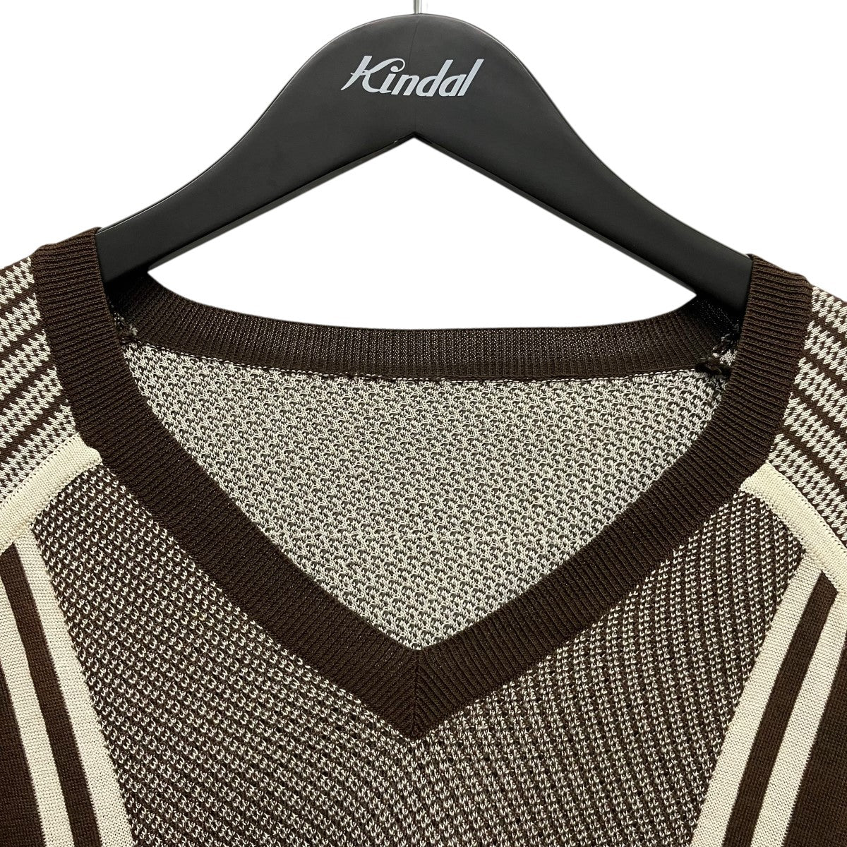 PRADA 15SSgeometric knitシルク混VネックニットUMA333 古着・中古-8枚目のアイテム画像