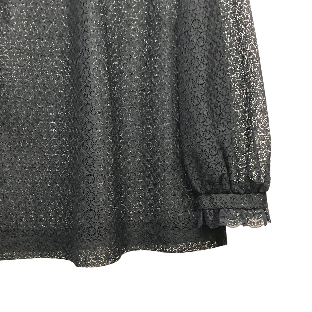 Simone Rocha(シモーネ ロシャ) 7分袖レースシャツ ブラック サイズ