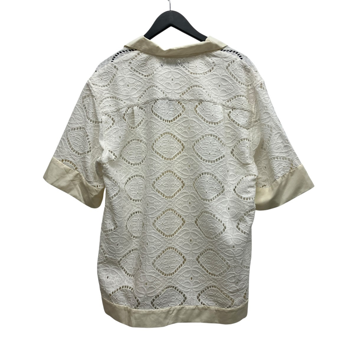 CROCHET BUTTON-DOWN SHIRTSレースメッシュシャツJN-SS24-014
